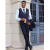 imageCOOFANDY Mens Suit Vest Slim Fit Casual Business Vests Lightweight VNeck Formal Dress Waistcoat for Wedding PromNavy Blue