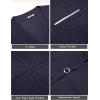 imageCOOFANDY Mens Suit Vest Slim Fit Casual Business Vests Lightweight VNeck Formal Dress Waistcoat for Wedding PromNavy Blue