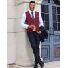 imageCOOFANDY Mens Suit Vest Slim Fit Casual Business Vests Lightweight VNeck Formal Dress Waistcoat for Wedding PromWine Red