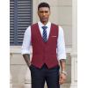 imageCOOFANDY Mens Suit Vest Slim Fit Casual Business Vests Lightweight VNeck Formal Dress Waistcoat for Wedding PromWine Red