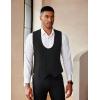 imageCOOFANDY Mens Suit Vest Slim Fit Double Breasted Dress Vest Casual Business Formal WaistcoatBlack