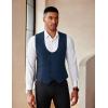 imageCOOFANDY Mens Suit Vest Slim Fit Double Breasted Dress Vest Casual Business Formal WaistcoatBlue