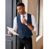 imageCOOFANDY Mens Suit Vest Slim Fit Double Breasted Dress Vest Casual Business Formal WaistcoatBlue