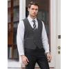 imageCOOFANDY Mens Suit Vest Slim Fit Double Breasted Dress Vest Casual Business Formal WaistcoatGray