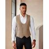 imageCOOFANDY Mens Suit Vest Slim Fit Double Breasted Dress Vest Casual Business Formal WaistcoatKhaki