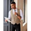imageCOOFANDY Mens Suit Vest Slim Fit Double Breasted Dress Vest Casual Business Formal WaistcoatKhaki
