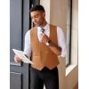 imageCOOFANDY Mens Suit Vest Slim Fit Double Breasted Dress Vest Casual Business Formal WaistcoatLight Brown