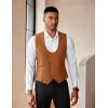 imageCOOFANDY Mens Suit Vest Slim Fit Double Breasted Dress Vest Casual Business Formal WaistcoatLight Brown