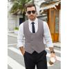 imageCOOFANDY Mens Suit Vest Slim Fit Double Breasted Dress Vest Casual Business Formal WaistcoatLight Grey