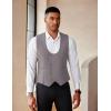 imageCOOFANDY Mens Suit Vest Slim Fit Double Breasted Dress Vest Casual Business Formal WaistcoatLight Grey