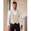 imageCOOFANDY Mens Suit Vest Slim Fit Double Breasted Dress Vest Casual Business Formal WaistcoatLight Khaki