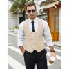 imageCOOFANDY Mens Suit Vest Slim Fit Double Breasted Dress Vest Casual Business Formal WaistcoatLight Khaki