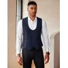 imageCOOFANDY Mens Suit Vest Slim Fit Double Breasted Dress Vest Casual Business Formal WaistcoatNavy Blue