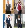 imageCOOFANDY Mens Suit Vest Slim Fit Double Breasted Dress Vest Casual Business Formal WaistcoatRed