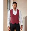 imageCOOFANDY Mens Suit Vest Slim Fit Double Breasted Dress Vest Casual Business Formal WaistcoatRed