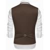 imageCOOFANDY Mens Suit Vests Slim Fit Waistcoat Notch Lapel Casual Formal VestBrown
