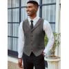 imageCOOFANDY Mens Suit Vests Slim Fit Waistcoat Notch Lapel Casual Formal VestDark Charcoal