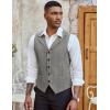 imageCOOFANDY Mens Suit Vests Slim Fit Waistcoat Notch Lapel Casual Formal VestGray