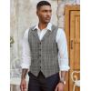 imageCOOFANDY Mens Suit Vests Slim Fit Waistcoat Notch Lapel Casual Formal VestGrey