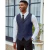 imageCOOFANDY Mens Suit Vests Slim Fit Waistcoat Notch Lapel Casual Formal VestNavy Blue