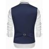 imageCOOFANDY Mens Suit Vests Slim Fit Waistcoat Notch Lapel Casual Formal VestNavy Blue