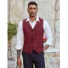 imageCOOFANDY Mens Suit Vests Slim Fit Waistcoat Notch Lapel Casual Formal VestWine Red