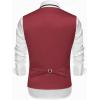 imageCOOFANDY Mens Suit Vests Slim Fit Waistcoat Notch Lapel Casual Formal VestWine Red