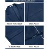imageCOOFANDY Mens Suits 2 Piece Slim Fit Suit Set 2 Button Lightweight Casual Knit Blazer Suit Jacket PantsBlue