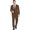imageCOOFANDY Mens Suits 2 Piece Slim Fit Suit Set 2 Button Lightweight Casual Knit Blazer Suit Jacket PantsBrown