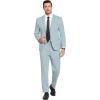 imageCOOFANDY Mens Suits 2 Piece Slim Fit Suit Set 2 Button Lightweight Casual Knit Blazer Suit Jacket PantsLight Blue