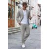 imageCOOFANDY Mens Suits 2 Piece Slim Fit Suit Set 2 Button Lightweight Casual Knit Blazer Suit Jacket PantsLight Grey