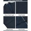 imageCOOFANDY Mens Suits 2 Piece Slim Fit Suit Set 2 Button Lightweight Casual Knit Blazer Suit Jacket PantsNavy Blue