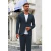 imageCOOFANDY Mens Suits 2 Piece Slim Fit Suit Set 2 Button Lightweight Casual Knit Blazer Suit Jacket PantsNavy Blue
