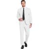 imageCOOFANDY Mens Suits 2 Piece Slim Fit Suit Set 2 Button Lightweight Casual Knit Blazer Suit Jacket PantsWhite