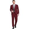 imageCOOFANDY Mens Suits 2 Piece Slim Fit Suit Set 2 Button Lightweight Casual Knit Blazer Suit Jacket PantsWine Red
