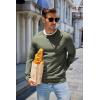 imageCOOFANDY Mens Sweater Crewneck Pullover Long Sleeve Lightweight Sweater Plain Knit Silm FitArmy Green