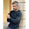 imageCOOFANDY Mens Sweater Crewneck Pullover Long Sleeve Lightweight Sweater Plain Knit Silm FitBlack