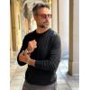 imageCOOFANDY Mens Sweater Crewneck Pullover Long Sleeve Lightweight Sweater Plain Knit Silm FitBlack