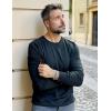imageCOOFANDY Mens Sweater Crewneck Pullover Long Sleeve Lightweight Sweater Plain Knit Silm FitBlack