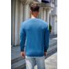 imageCOOFANDY Mens Sweater Crewneck Pullover Long Sleeve Lightweight Sweater Plain Knit Silm FitDark Blue