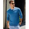 imageCOOFANDY Mens Sweater Crewneck Pullover Long Sleeve Lightweight Sweater Plain Knit Silm FitDark Blue