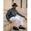 imageCOOFANDY Mens Sweater Crewneck Pullover Long Sleeve Lightweight Sweater Plain Knit Silm FitDark Gray