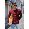 imageCOOFANDY Mens Sweater Crewneck Pullover Long Sleeve Lightweight Sweater Plain Knit Silm FitDark Red