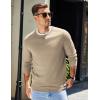 imageCOOFANDY Mens Sweater Crewneck Pullover Long Sleeve Lightweight Sweater Plain Knit Silm FitKhaki