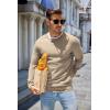 imageCOOFANDY Mens Sweater Crewneck Pullover Long Sleeve Lightweight Sweater Plain Knit Silm FitKhaki