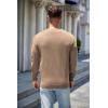 imageCOOFANDY Mens Sweater Crewneck Pullover Long Sleeve Lightweight Sweater Plain Knit Silm FitLight Brown