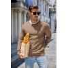 imageCOOFANDY Mens Sweater Crewneck Pullover Long Sleeve Lightweight Sweater Plain Knit Silm FitLight Brown