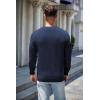 imageCOOFANDY Mens Sweater Crewneck Pullover Long Sleeve Lightweight Sweater Plain Knit Silm FitNavy Blue
