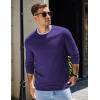 imageCOOFANDY Mens Sweater Crewneck Pullover Long Sleeve Lightweight Sweater Plain Knit Silm FitPurple