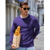 imageCOOFANDY Mens Sweater Crewneck Pullover Long Sleeve Lightweight Sweater Plain Knit Silm FitPurple